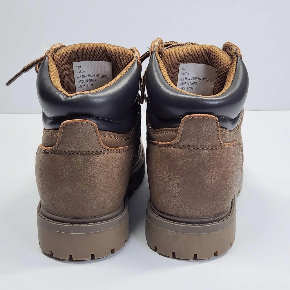 Eddie Bauer Boots Kids Size 12 Brown Hason Winter Combat Lace Up Ankle Lug Sole